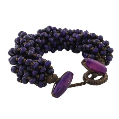 Nan Belle Purple Torsade Bracelet Wood Beaded Jewelry