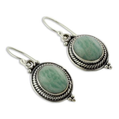 Jungle Charm Handcrafted Indian Earrings with Amazonite