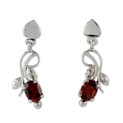 Romantic Temptation 2 Carat Garnet and Sterling Silver Earrings