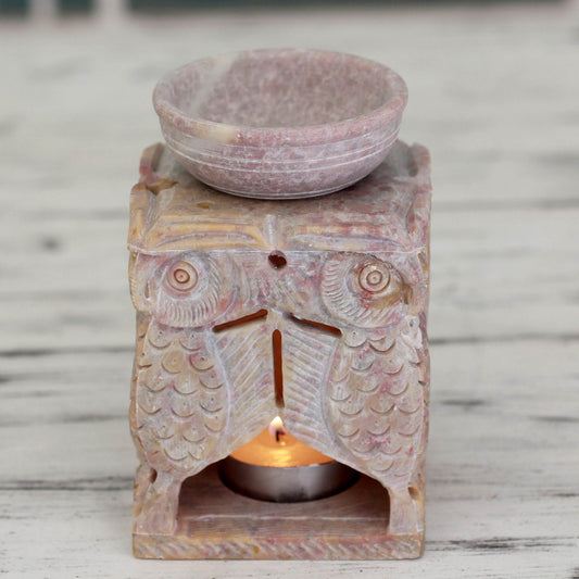 Agra Owls Soapstone Oil Warmer