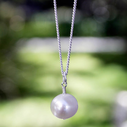 Radiant Purity White Pearl Necklace