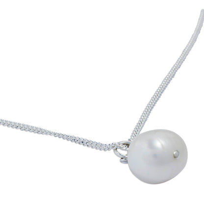 Radiant Purity White Pearl Necklace