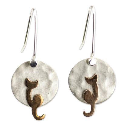 Moonlight Cat Sterling Silver Earrings