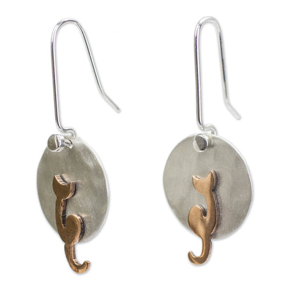 Moonlight Cat Sterling Silver Earrings