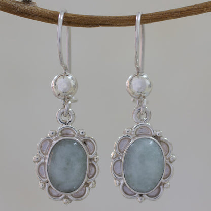 Apple Princess of the Forest Artisan Crafted Jade and Sterling Silver Earrings