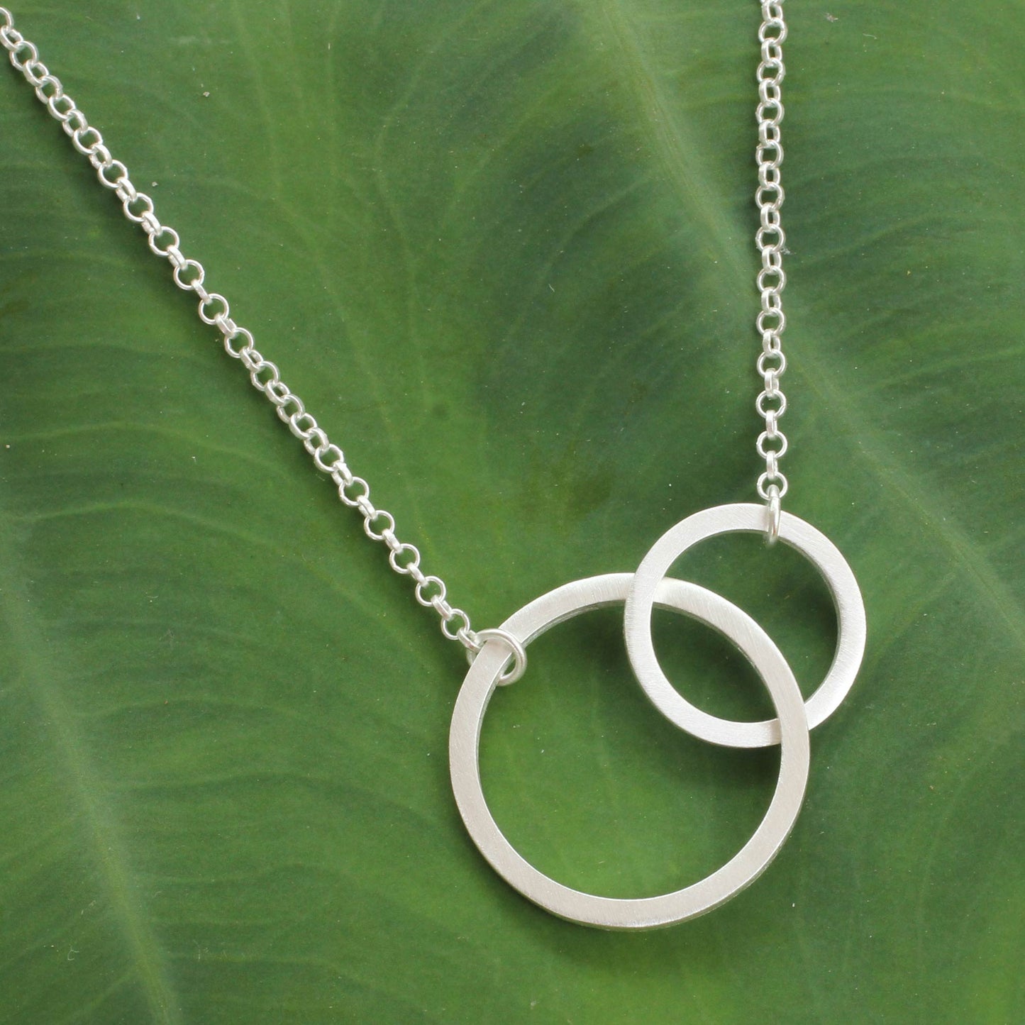 Together Fair Trade Sterling Silver Thai Two Circle Necklace