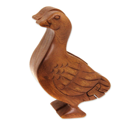 Javanese Duck Handmade Natural Wood Puzzle Box