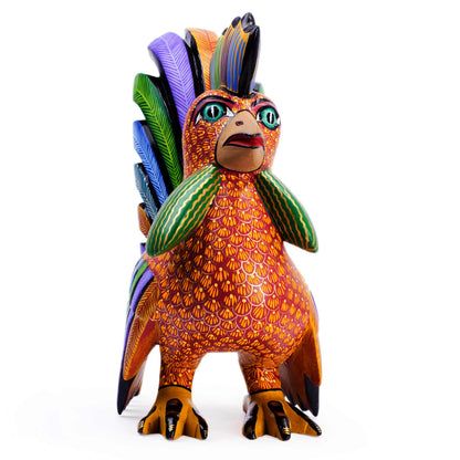 Proud Rooster Rooster Alebrije Sculpture from Mexico