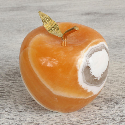 Tempting Apple Natural Onyx Fruit Figurine Sculpture