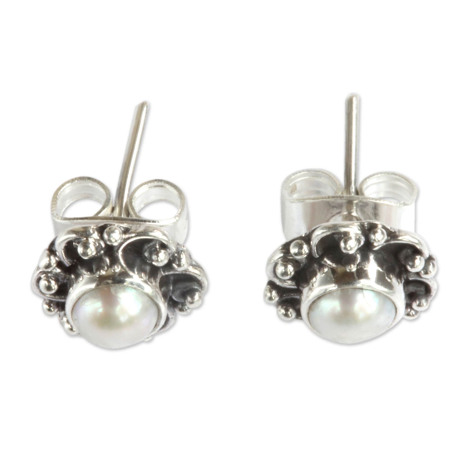 Moonlit Blossoms Pearl Sterling Silver Earrings