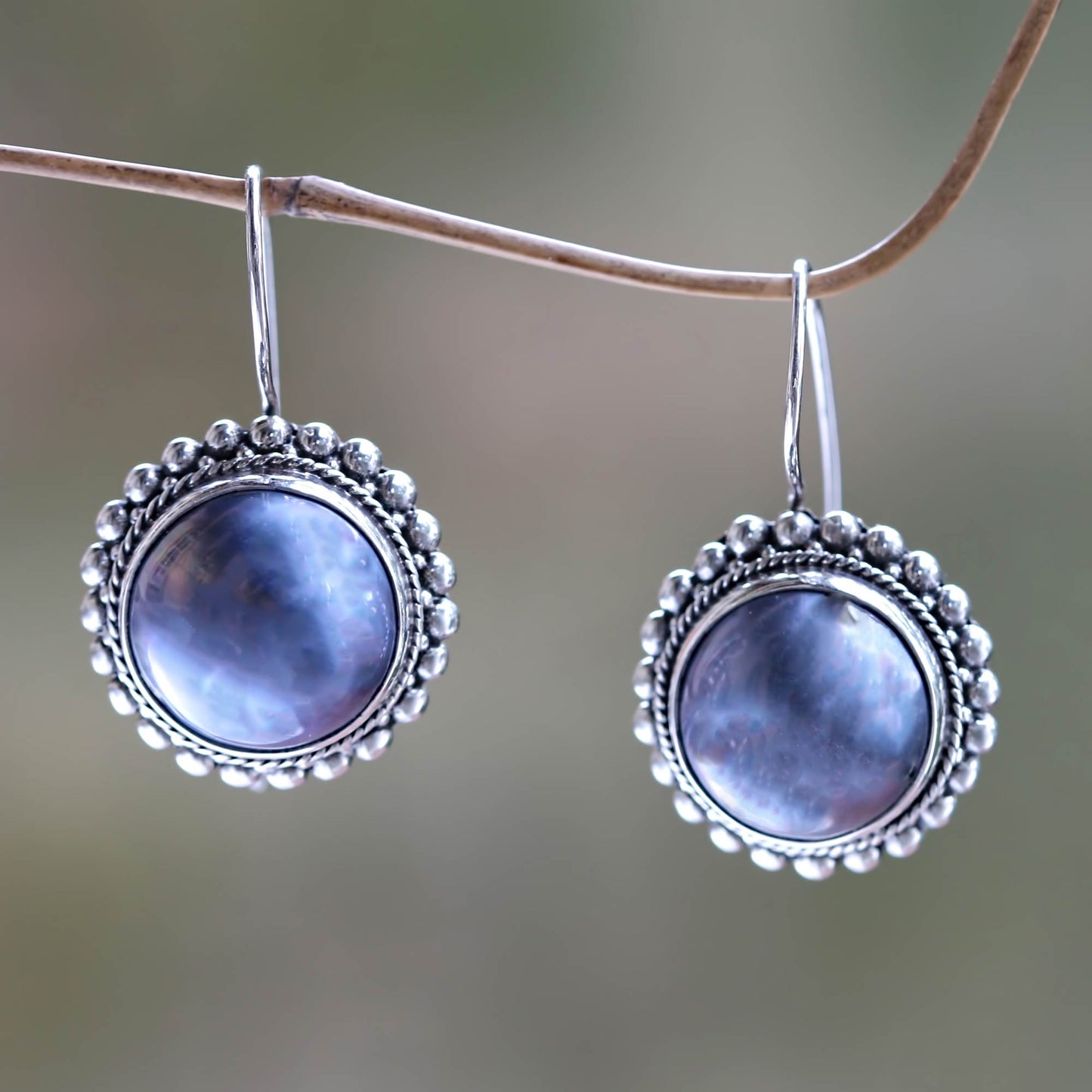 Once in a Blue Moon Artisan Crafted Cultured Blue Mabe Pearl Drop Earrings