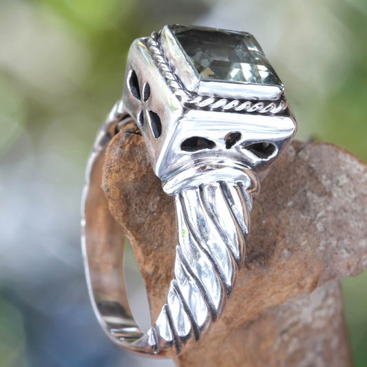 Valiance Men's Prasiolite and Sterling Silver Ring from Bali