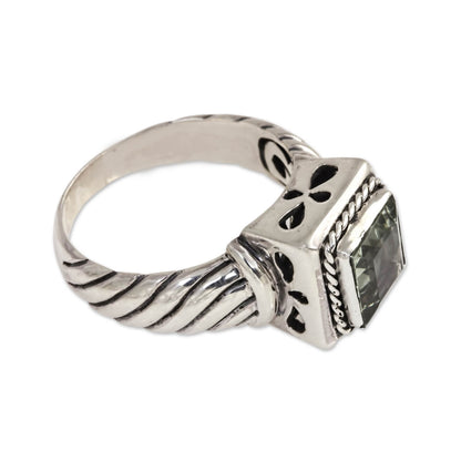 Valiance Men's Prasiolite and Sterling Silver Ring from Bali