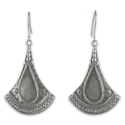 Mexican Fantasy Taxco Silver Dangle Earrings