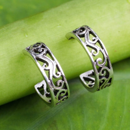 Thai Filigree Sterling Silver Earrings