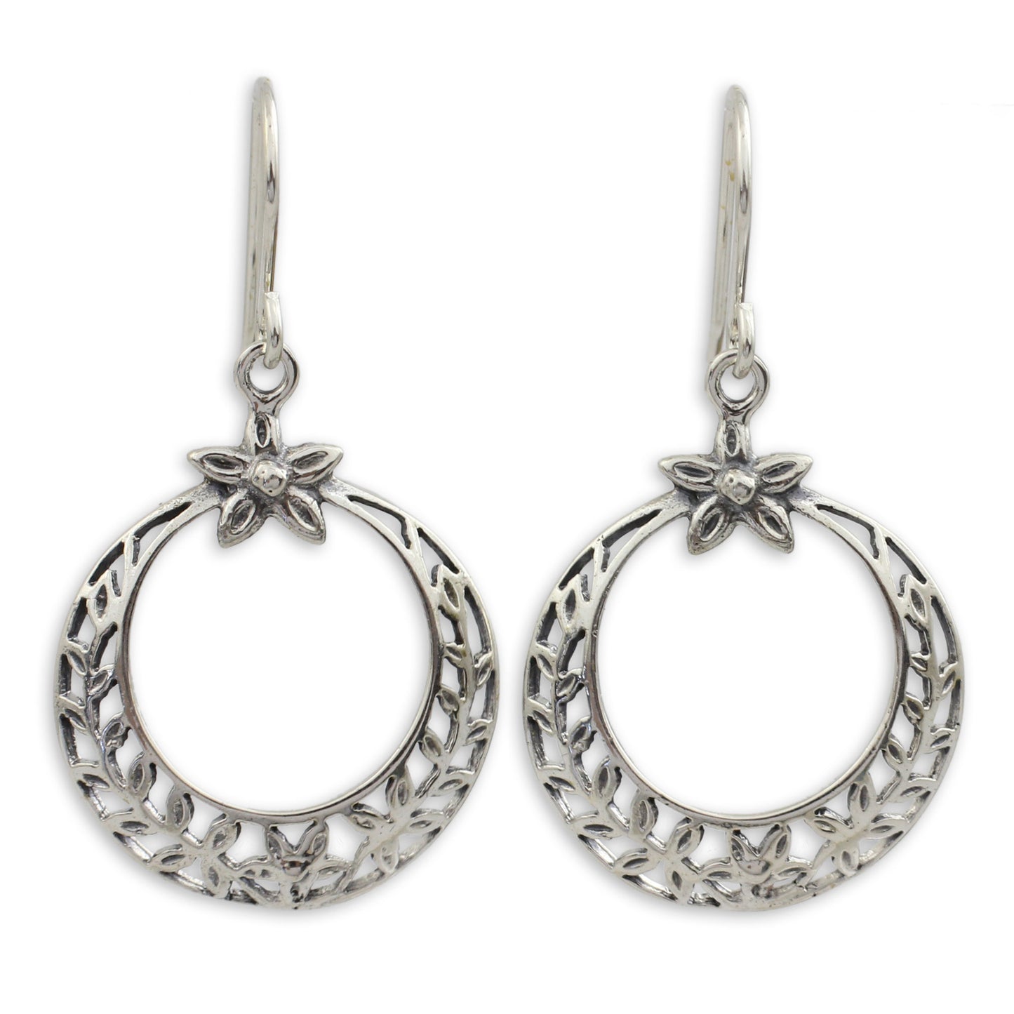 Sweet Victory Laurel Wreath Victory Theme Earrings in Sterling Silver