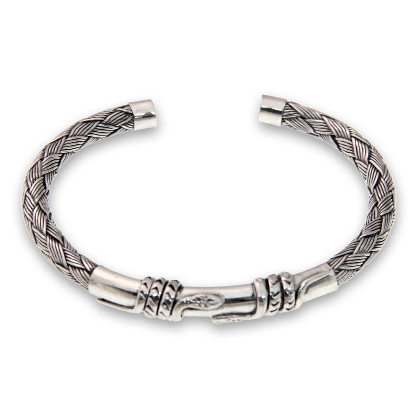 Balinese Serpents Snake Themed Sterling Silver Cuff Bracelet from Bali