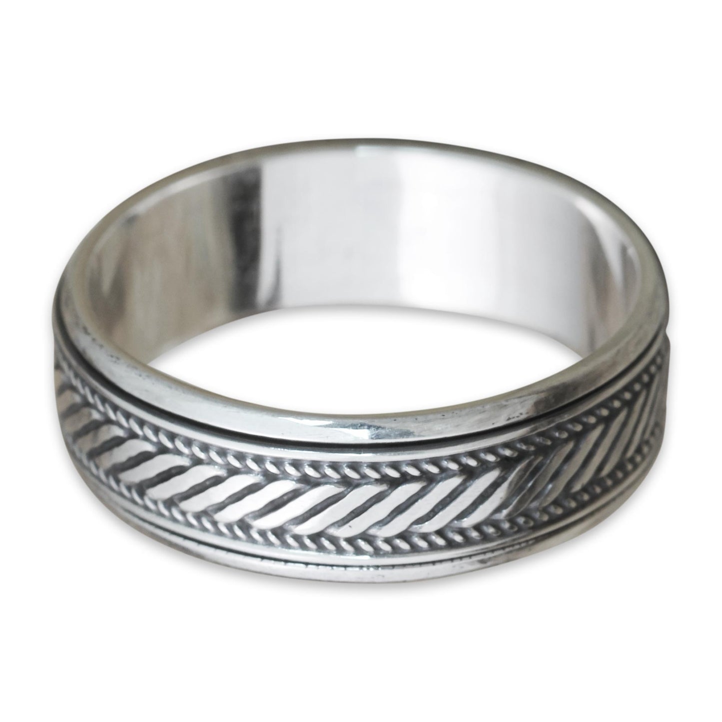 Speed Sterling Silver Handcrafted Spinner Ring