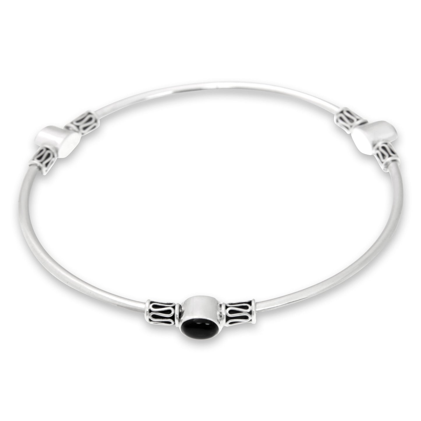 Harmony of Three Onyx Bangle Bracelet