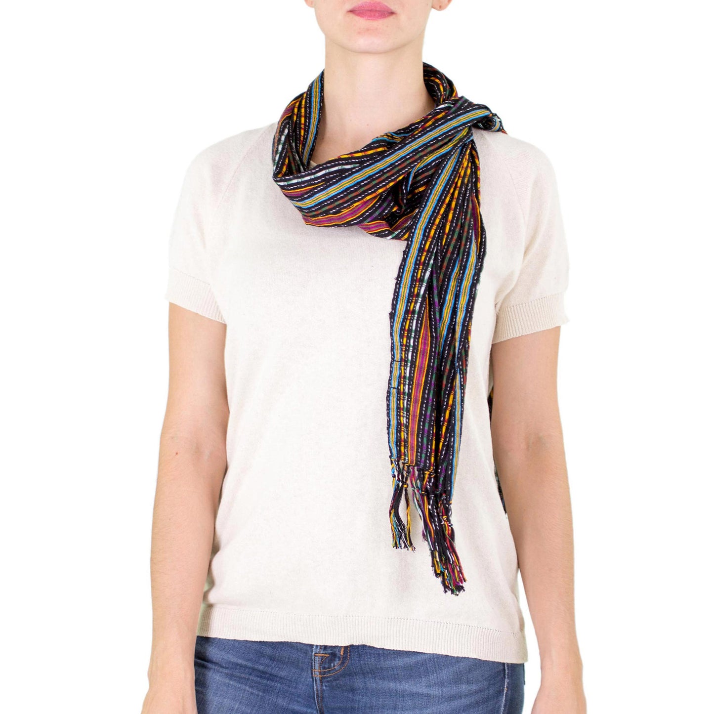 Valley at Night Cotton Scarf