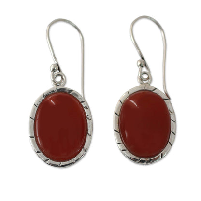 Captivating Sunset Carnelian & Silver Dangle Earrings