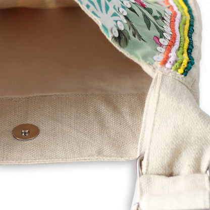 Garden Path Floral Cotton Shoulder Bag