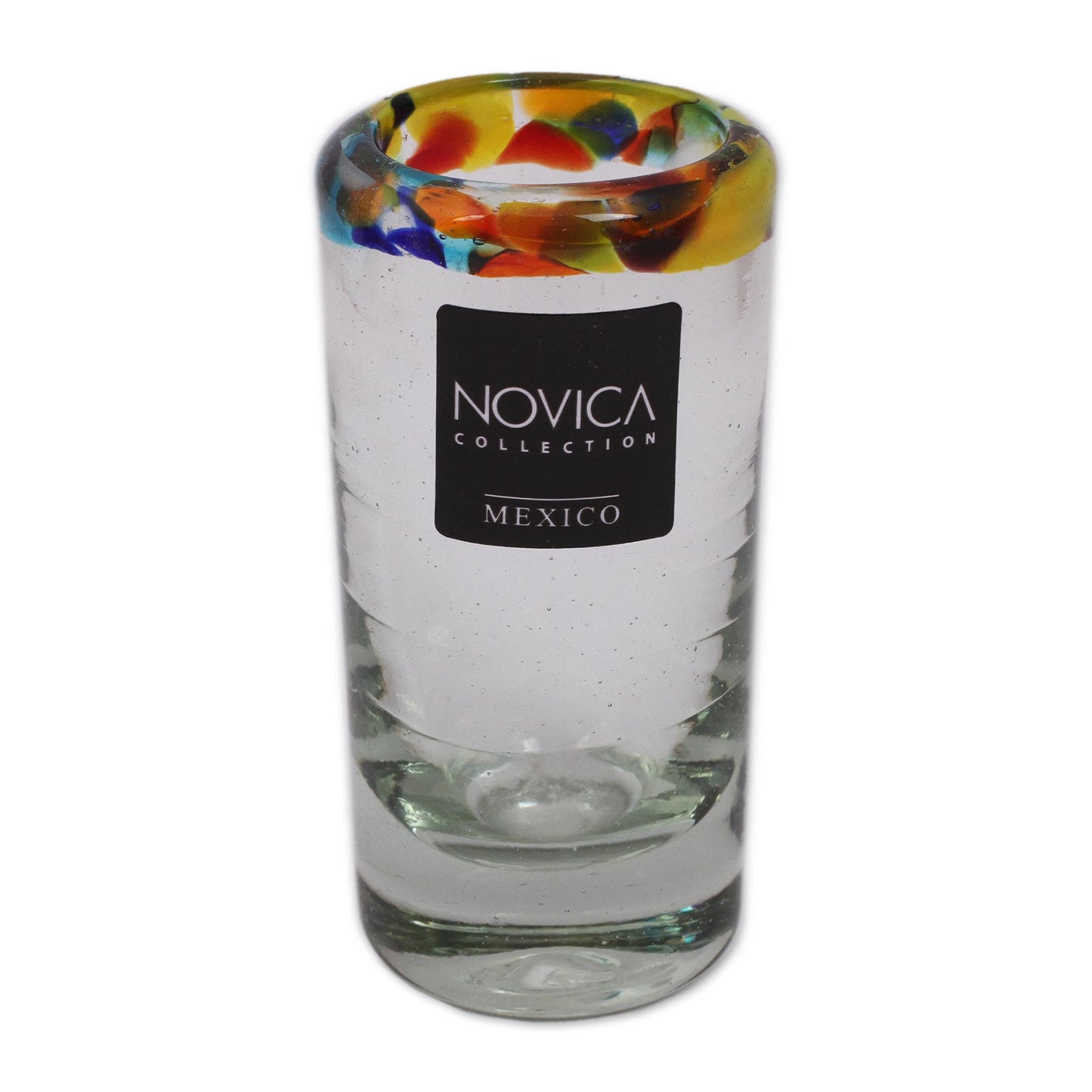 Hand Blown Confetti Rim Glass Shot Glasses