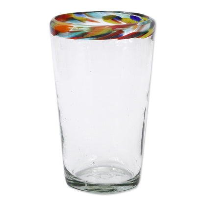 Confetti Path Colorful Handcrafted Blown Glass Tumblers (Set of 6)