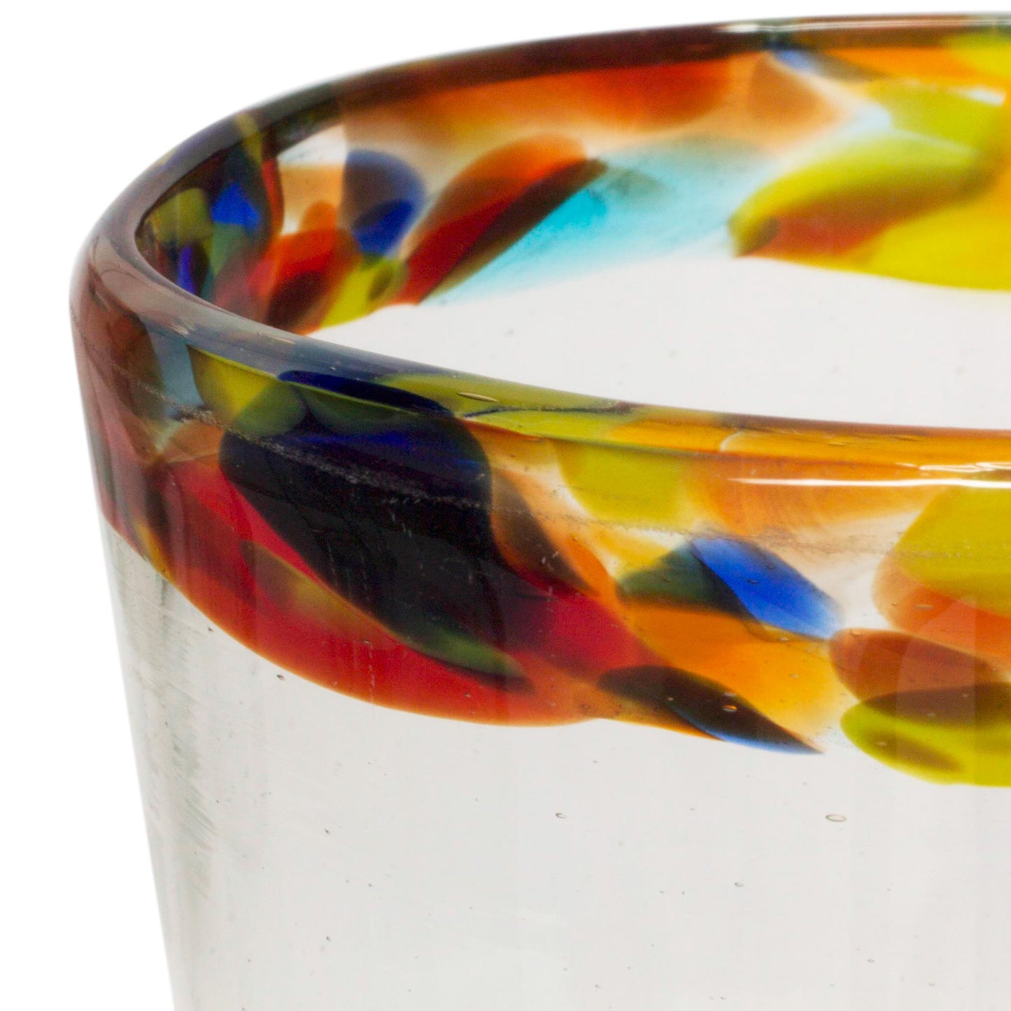 Confetti Path Colorful Handcrafted Blown Glass Tumblers (Set of 6)