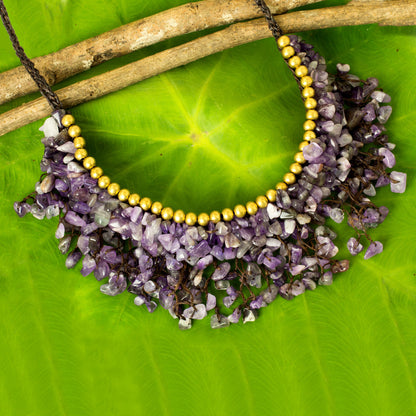 Dance Party Amethyst & Brass Beaded Necklace