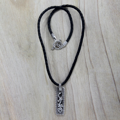 Bold Dragon Men's Silver Pendant Necklace