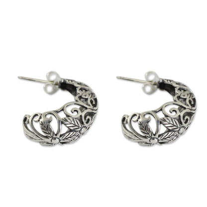 Floral Fantasy Sterling Silver Earrings