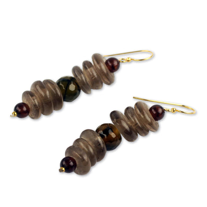 Dzifa Amber African Earrings Crafted by Hand with Recycled Beads