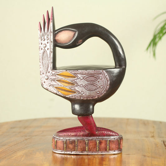 Black Sankofa Fair Trade Wood Sculpture of Sankofa Bird from Ghana