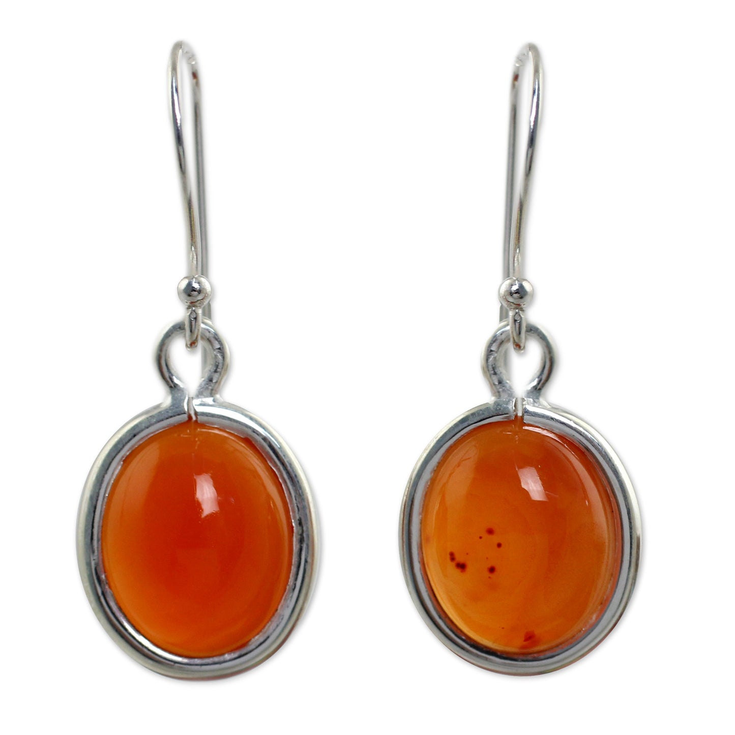 Western Sunset Handmade Carnelian Earrings Set in 925 Sterling Silver