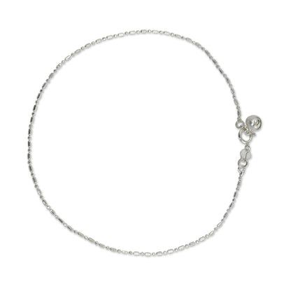 Simple Happiness Silver Chain Anklet