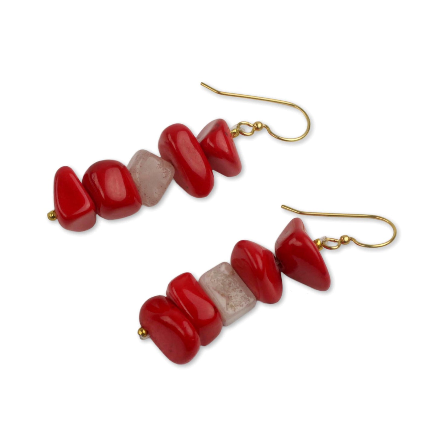 Red Velvet Red Agate Handcrafted African Dangle Earrings