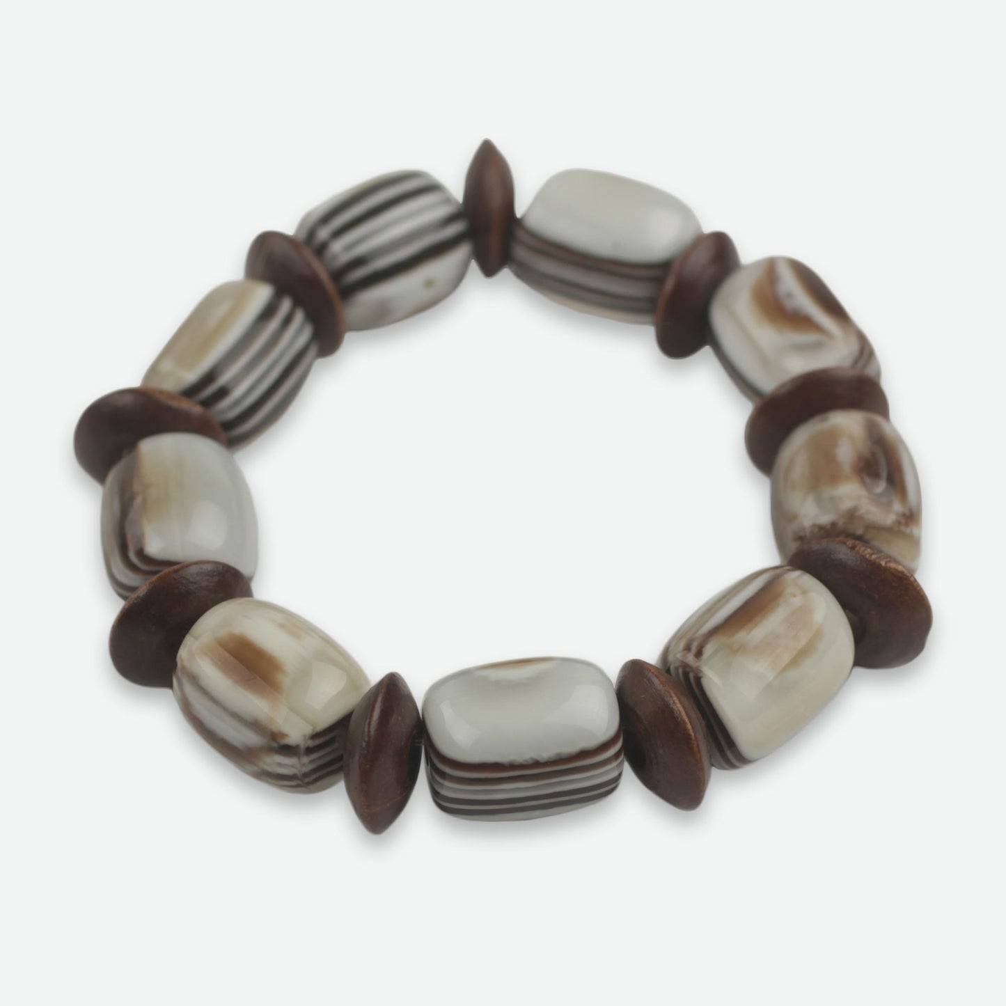 Elikplim African Fair Trade Jewelry Recycled and Wood Bracelet