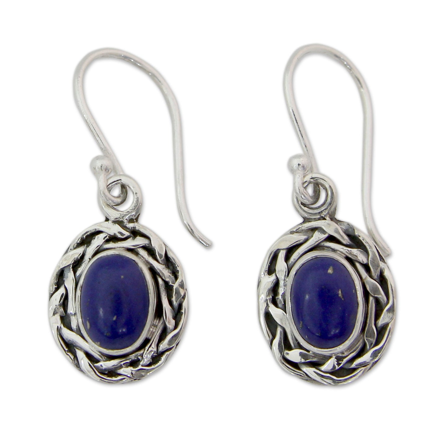 Indian Basket Lapis Lazuli Dangle Earrings