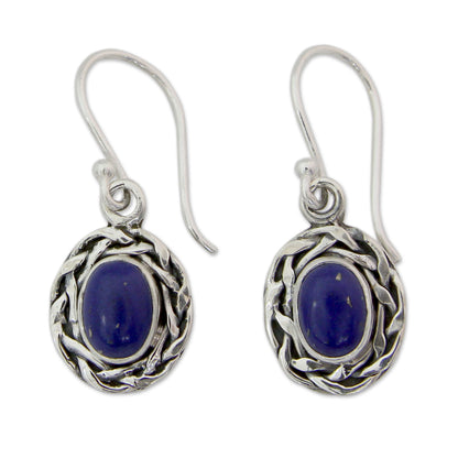 Indian Basket Lapis Lazuli Dangle Earrings