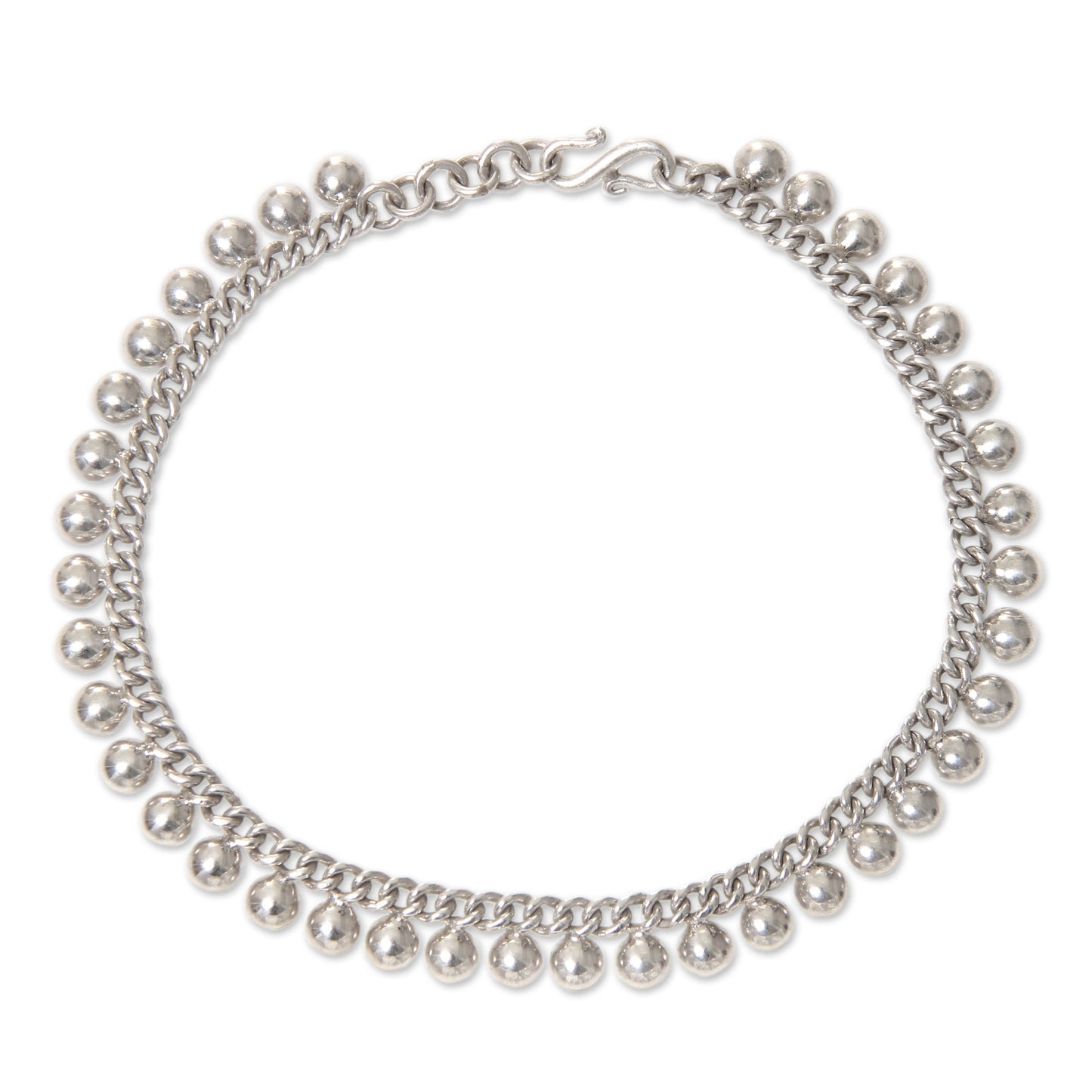 Moonlit Path Silver Adjustable Length Chain Anklet