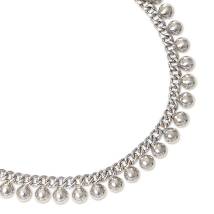 Moonlit Path Silver Adjustable Length Chain Anklet