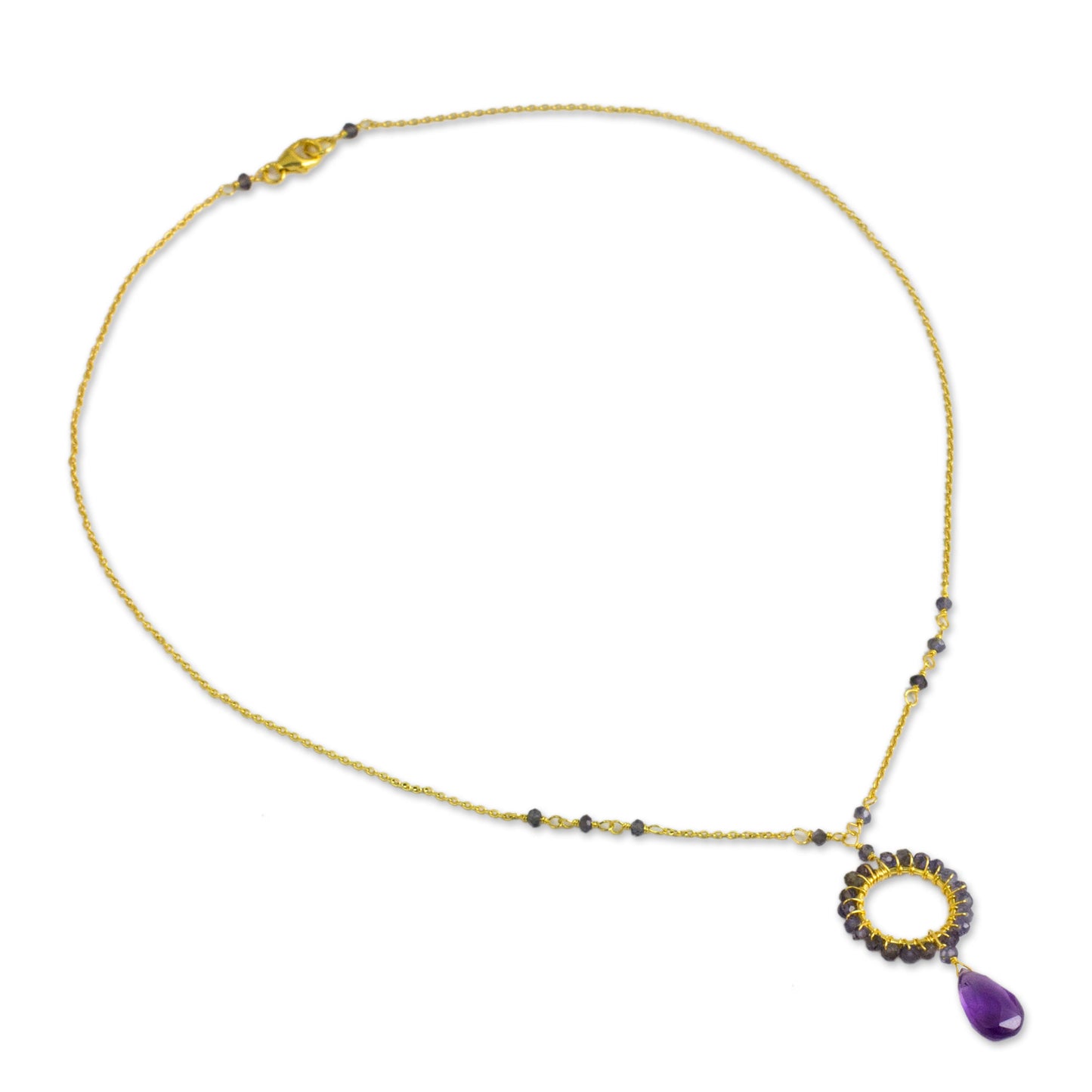 Iris Rain Gold Plated Silver Amethyst & Iolite Necklace