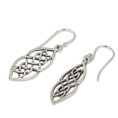 Celtic Braid Silver Dangle Earrings