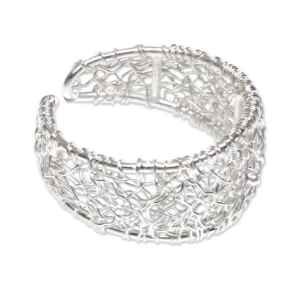 Celuk Lace Modern and Abstract Handcrafted Silver Wrap Ring