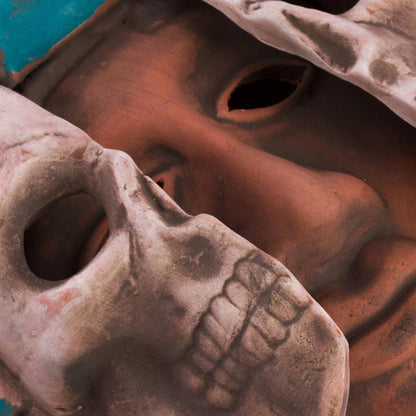 Life and Death in Teotihuacan Handcrafted Mexican Ceramic Skull Mask