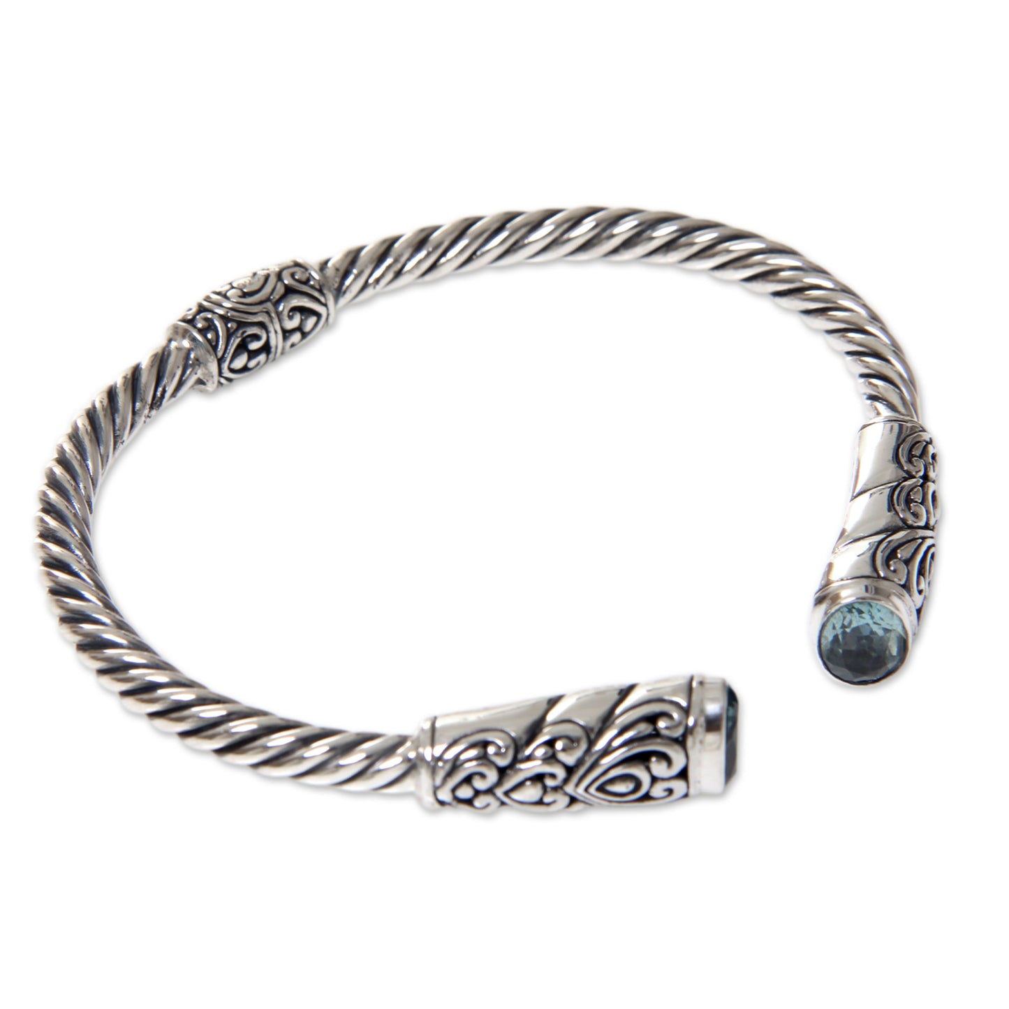 Beacon of Light Blue Topaz Cuff Bracelet