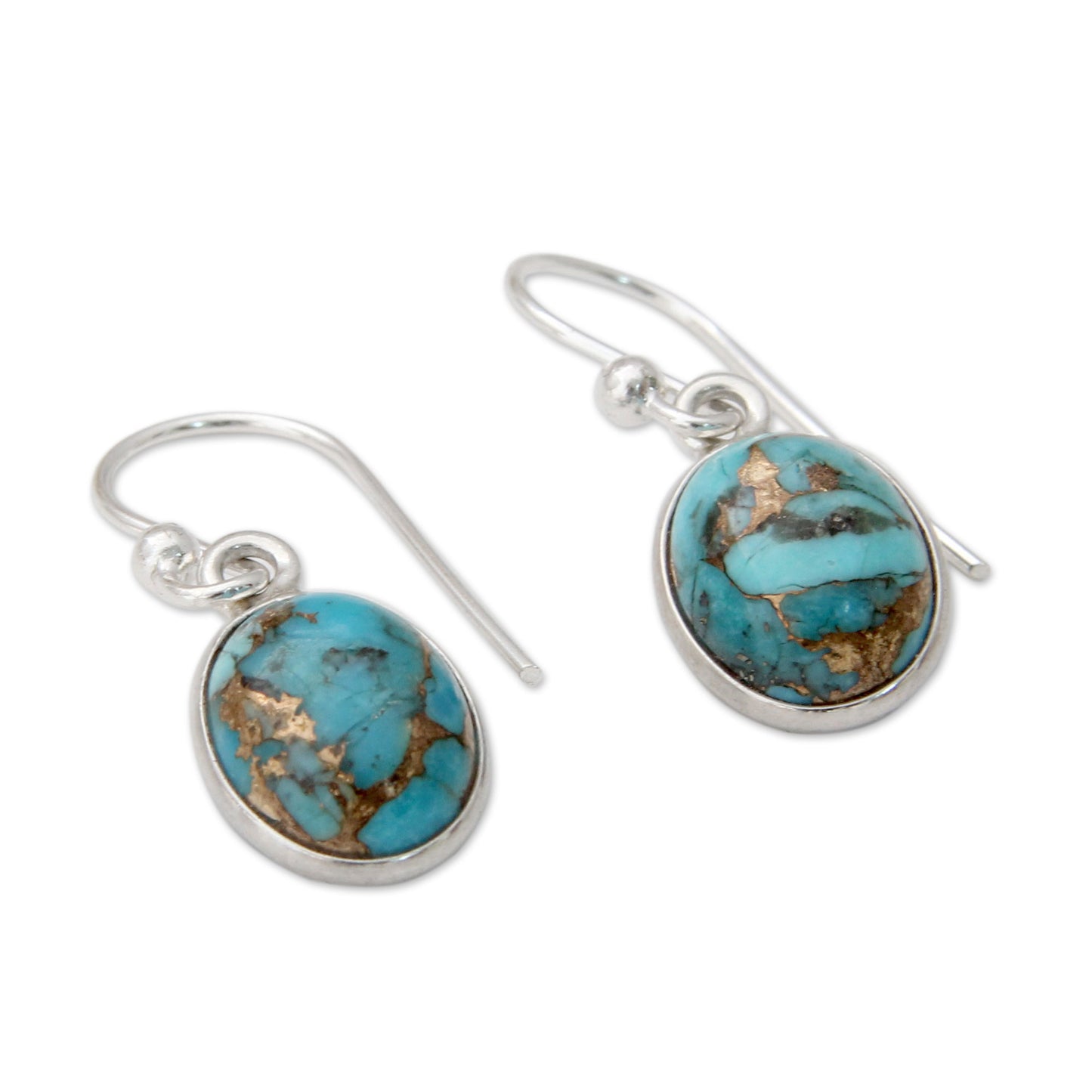 Sky Harmony Turquoise Silver Dangle Earrings