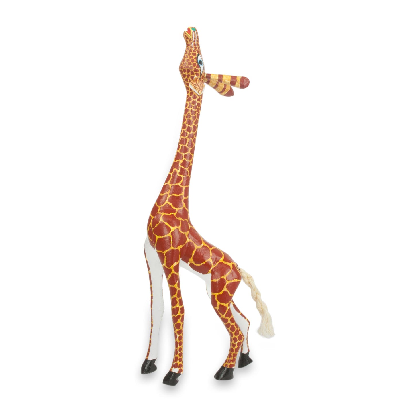 My Curious Giraffe Wood Giraffe Figurine Sculpture Artisan Crafted in Mexico