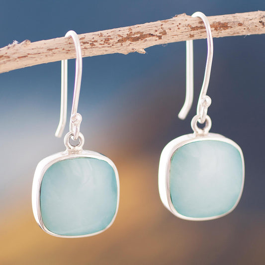 Window Sterling Silver Andean Dangle Earrings with Opal